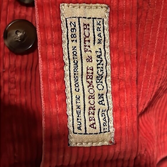 🔥 ABERCROMBIE BIG SHIRTS 100% Quality Red Thick Corduroy Shirt - EXCELLENT - XL - Picture 4 of 9